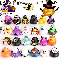 24 PCS Rubber Ducks Assorted Halloween Duckies in Bulk Ducking for Kids Baby Shower Bath Toys Party Favors