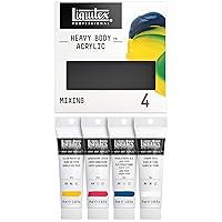 Liquitex Professional Heavy Body Acrylic Paint, 4 x 59ml (2-oz) Mixing Primary Color Set