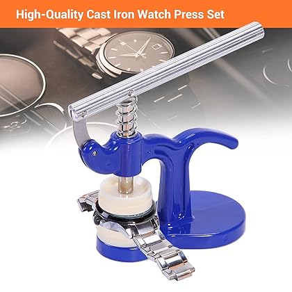 Ohuhu Watch Press Set, Upgraded Professional 27 Piece Watch Case Back Press Watch Press Set Back Case Closer Watch Back Remover Tool with 12 Dies Tweezers Case Back Protective Films Cleaning Cloth