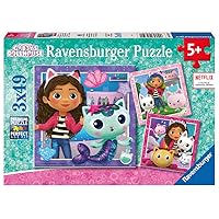 Ravensburger Gabby's Dollhouse Jigsaw Puzzles for Kids Age 5 Years Up - 3X 49 Pieces - Presents for Children