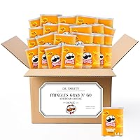 Pringles Potato Crisps Chips, Lunch Snacks, Office and Kids Snacks, Grab N' Go - Cheddar Cheese (24 Cans)