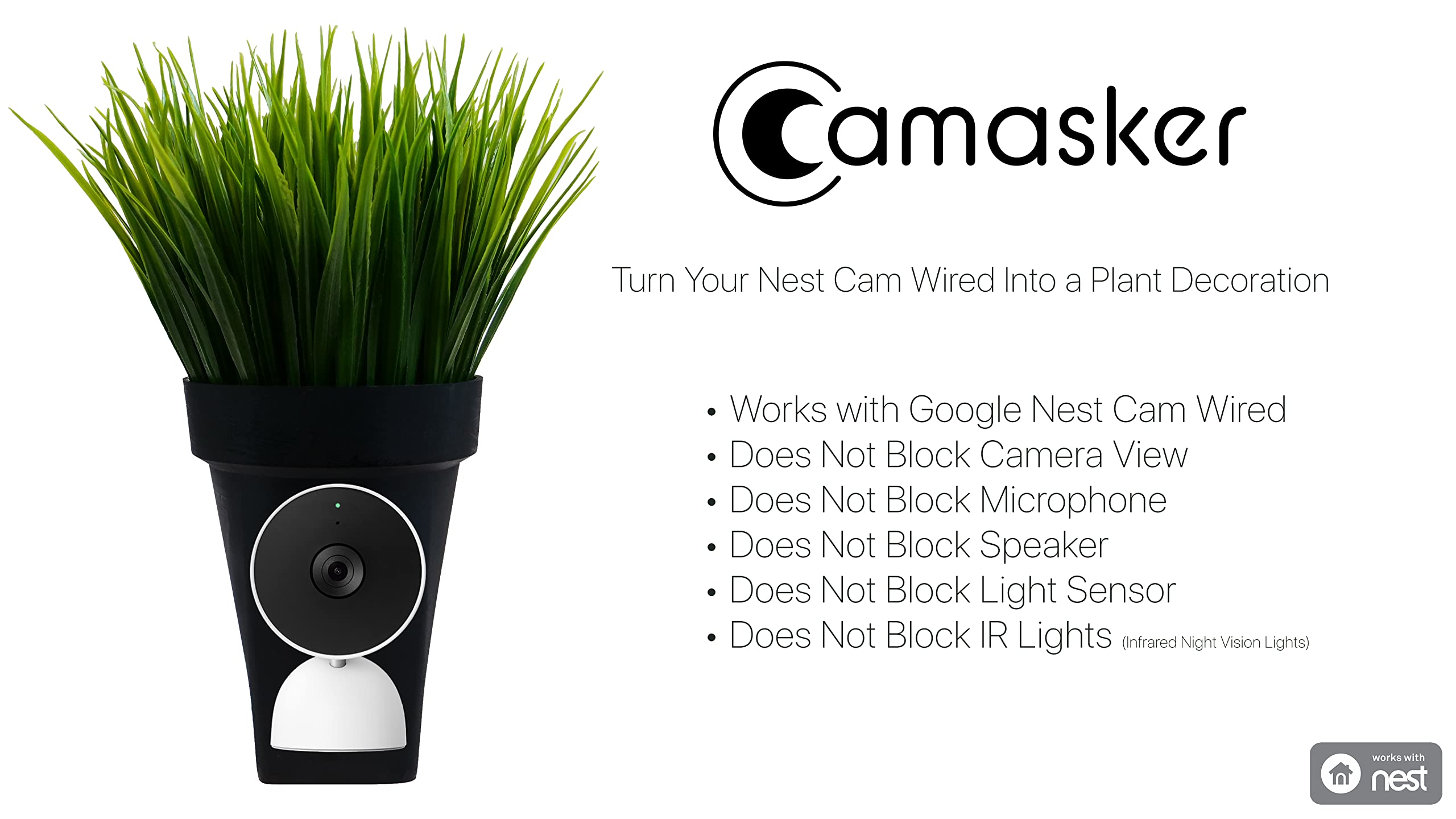 Camasker for Google Google Nest Cam (Wired) 2nd Generation - Cover, Disguise & Camouflage Nest Surveillance Camera