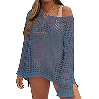 Crochet Cover Up for Women Mesh Hollow Out Bikini Cover Ups for Swimwear Summer Swimsuit