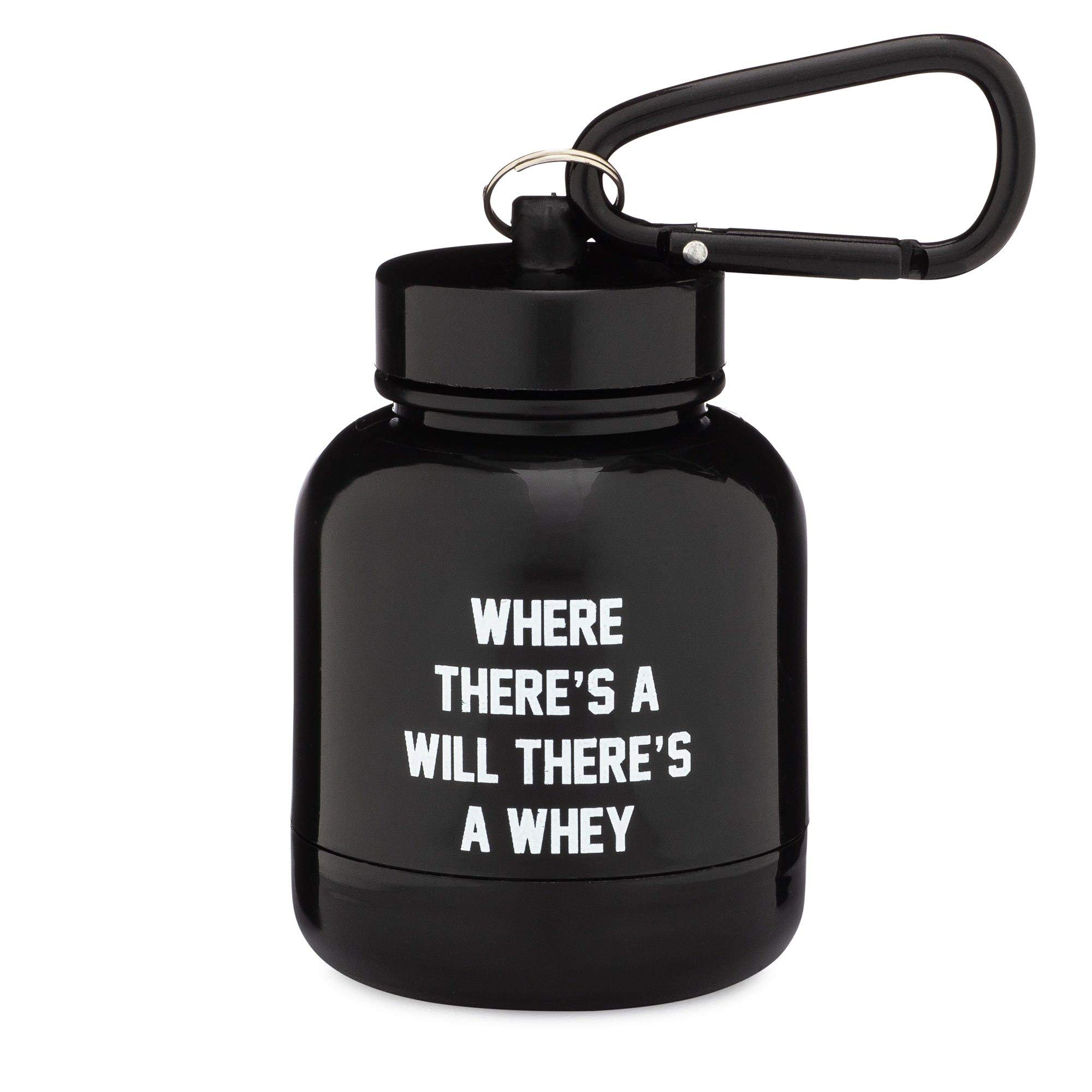 OnMyWhey - Protein Powder and Supplement Funnel Keychain, Portable to-Go Container for The Gym, Workouts, Fitness, and Travel - TSA Approved, Punny Variety 5-Pack