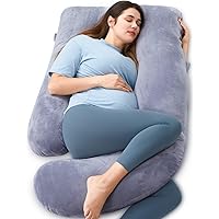Pregnancy Pillows for Sleeping, U Shaped Full Body Maternity Pillow with Removable Cover - Support for Back, Legs, Belly, HIPS for Pregnant Women, 57 Inch Pregnancy Pillow for Women, Grey