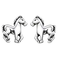 Horse .925 Sterling Silver Tiny Stud Earrings (Hypoallergenic)