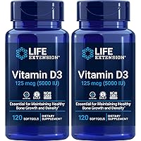 Vitamin D3 5000 IU, 120 Softgels (Pack of 2)