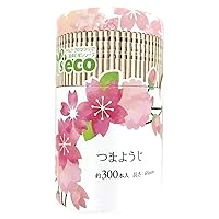 Products Y's eco J-631 Toothpicks, Sakura, 2.6 inches (6.5 cm), Pack of 300, FSC Certified, Birch Wood, Paper Container, Environmentally Friendly, Natural