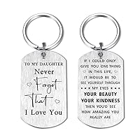To My Daughter Gifts, I Love You Daughter Keychain for Birthday Christmas Graduation Gift, Special Daughter Present
