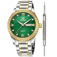 OLEVS Luxury Diamond Watches for Men Waterproof Men's Fine Business Casual Watch Calendar Week Analogue Quartz Watch for Christmas