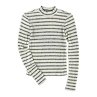 AEROPOSTALE Womens Knit Striped Pullover Sweater, Off-White, Small