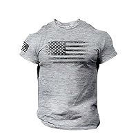 Mens Fourth of July T-Shirts Casual Shirts Star Print Pattern Short Sleeve Summer Shirts Scoop Neck top Work Out Shirts