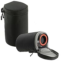 Black Water Resistant Camera Lens Protective Case Pouch - Compatible With Canon RF 100-400mm F5.6-8 IS USM Lens