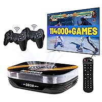 HiAvenire X3 Plus Retro Game Console Pre-Installed in 114000+ Games, Android 9.0 and Emuelec 4.5 Game System in 1, s905X3 Chip,with 2 Gamepads(256G)