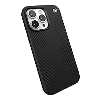 Speck iPhone 14 Pro Max Case - Drop Protection, Scratch Resistant, Dual Layer Slim Phone Case for 6.7 Inch iPhones 14 Pro Max - Built for MagSafe - Presidio2 Grip - Black/Black/White