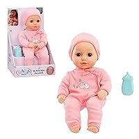 My First Baby Doll Annabell - Blue Eyes: Realistic Soft-Bodied Baby Doll for Kids Ages 1 & Up, Eyes Open & Close, Baby Doll with Bottle