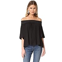 Jack Wolfskin Women's Lin Rayon Crepe Off-Shoulder Top with Novelty Elastic Trim
