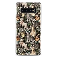 Case Compatible for Samsung A91 A54 A52 A51 A50 A20 A11 A12 A13 A14 A03s A02s Slim fit Silicone Soft Design Lightweight Flexible Forest Wolf Clear Nature Wildlife Howling Wolves Print