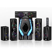 Bobtot Home Theater Systems Surround Sound Speakers - 1200 Watts 10 inch Subwoofer 5.1/2.1 Channel Audio Stereo System with HDMI ARC Optical Bluetooth Input for 4K TV Ultra HD AV DVD FM Radio USB