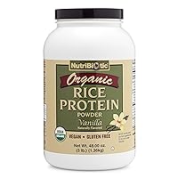 Certified Organic Rice Protein Vanilla, 3 Lb. | Low Carbohydrate Vegan Protein Powder | Raw, Certified Kosher & Keto Friendly | Made Without Chemicals, GMOs & Gluten | Easy to Digest