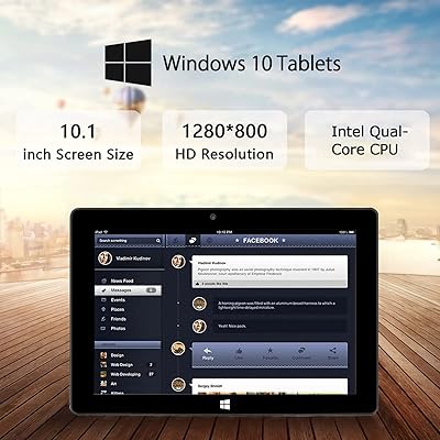 TPSPAD Tablet 10 inch Windows 11, 4GB RAM 64GB ROM, HD 1280x800 IPS, 1.6  GHz, N4020 Processor, 2MP + 5MP Dual Camera, 6000mAh Battery, GPS, WiFi