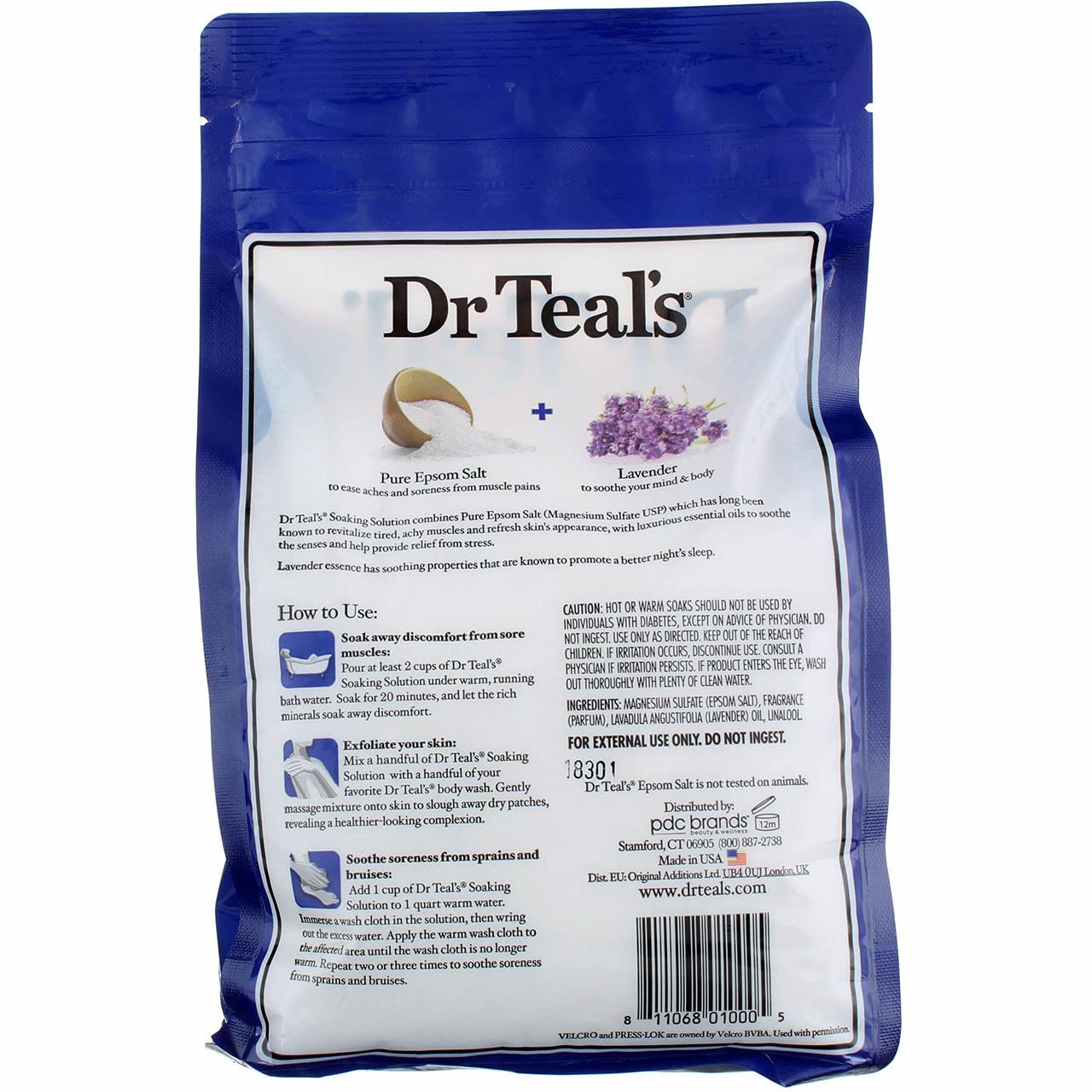 Dr Teals Lavender Epsom Salt - Soothe and Sleep - 2 bags (6lbs total)