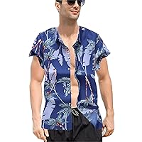 Men's Hawaiian Shirt Short Sleeved Shirt Flower Beach Party Shirt Top Beach Palm Holiday Summer Short Sleeve