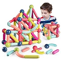 Magnetic Balls and Rods Set, Magnetic Building Set, Magnetic Balls and Sticks - Featuring Safe, Extra-Strong, Montessori Toys STEM Stacking Toys for Boys & Girls 3+ (42 PCS)