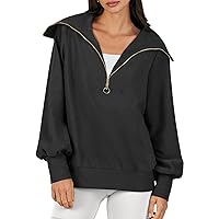 ANRABESS Womens 2023 Fall Fashion Oversized Quarter Zip Pullover Sweatshirts Hoodie for Teen Girls Trendy Y2K Clothes