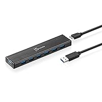 j5create 7-Port Powered USB 3.0 Data Hub with 3.3 ft Extended Cale [20W Power Adapter Included] for Mac, MacBook, Windows, Laptop, Surface, XPS, PC (JUH377) (Renewed)