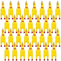 30PCS Screaming Chicken Toy,Yellow Rubber Squeeze Chicken,Prank Novelty Toys Pet Toys,Squaking Dog Toys for Party Favors Gifts Dog Toy Children Toy Noise Prank Maker Toy