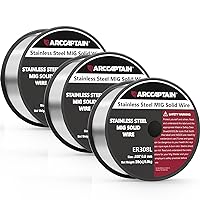 ARCCAPTAIN Stainless Steel MIG Solid Wire ER308L, 030-Diameter 6-Pound Stainless Steel Wire with Low Splatter Compatible With Lincoln Miller Forney Harbor MIG Welder