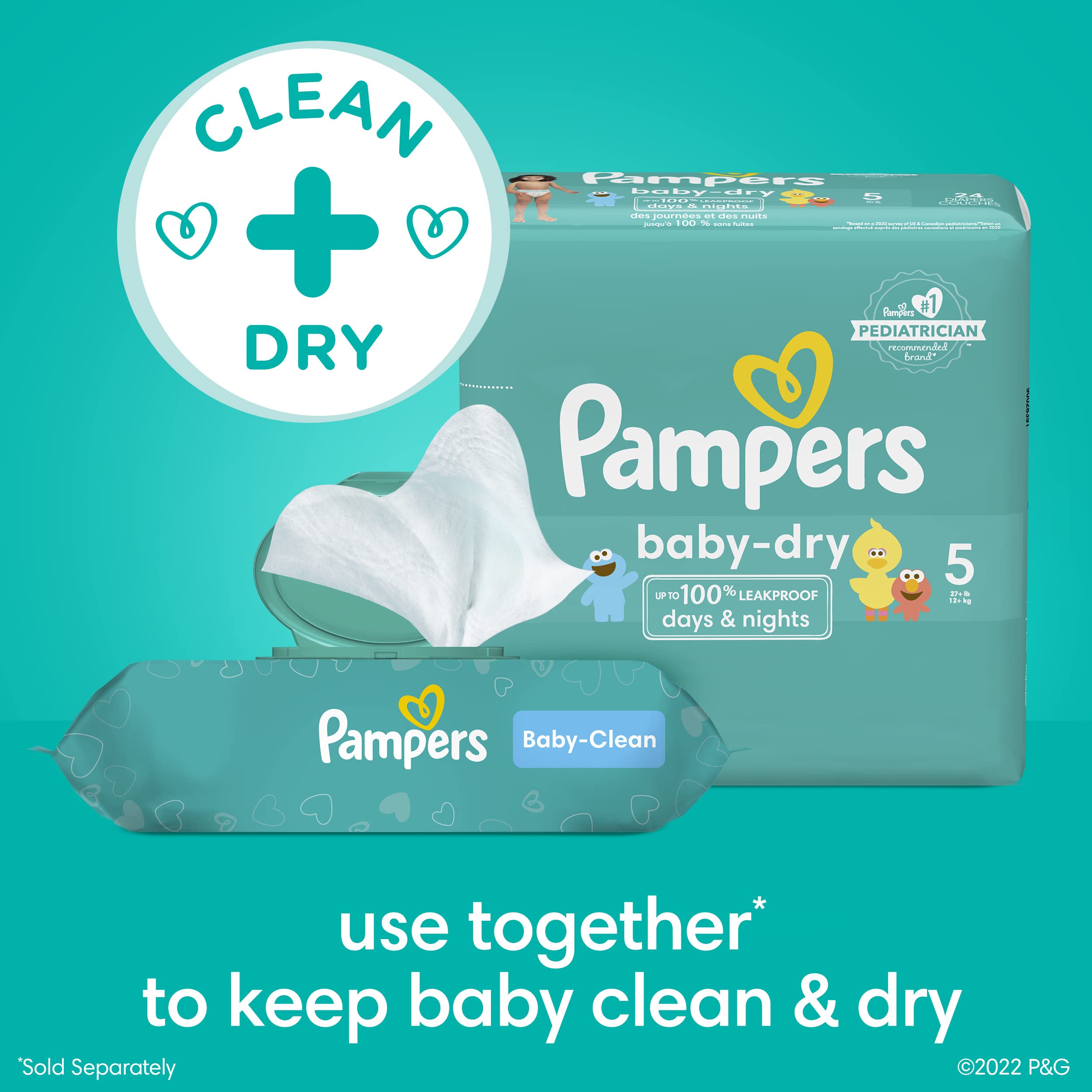 Baby Wipes, Pampers Baby Fresh Scented Baby Diaper Wipes, 8X Pop-Top Packs and 8 Refill Packs for Dispenser Tub, 72 Count (Pack of 16), 1152 Total Wipes (Packaging May Vary)