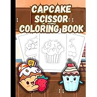 Capcake scissor coloring book: album to color and cut out with capcake drawings for children 3-6 years (Italian Edition)