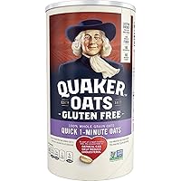 Quaker Oats Gluten Free 1-Minute Quick Oats, Breakfast Cereal, 18 Oz (Pack of 4)