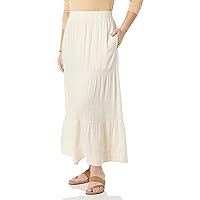 Amazon Essentials Women's Pull-On Woven Tiered Maxi Skirt