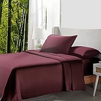 California Design Den Rayon from Bamboo Sheets King, 4 Piece Set, Luxury Cooling Sheets King Size Bed, Burgundy Sheets with Deep Pocket Fitted Sheets (King, Burgundy)