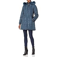 Women's Thigh-Length Coat with Cozy-Trimmed Hood