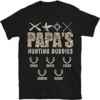 Papa's Hunting Buddies Shirt, Personalized Hunting Grandpa Shirt, Gift for Grandpa, Hunting Lover Gift, Father's Day Shirt