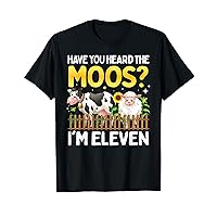 11 Year Old Cow Birthday 11th Boy Girl Farm Eleven B-day T-Shirt