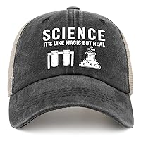 Science Like Magic But Real Hat Men Fashionable Ball Caps for Mens AllBlack Caps Vintage Unique Gifts for New Job