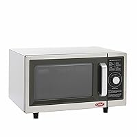 General Foodservice Commercial Microwave with Dial Control, 10 Seconds to 8 Minutes Time Increments, Countertop 120V/1000W, 1 cu.ft., Stainless Steel