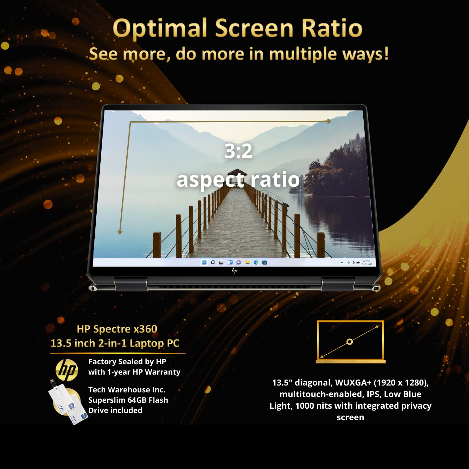 HP Spectre x360 14T Laptop i7-1255U, 32GB RAM, 1TB NVMe SSD, 13.5