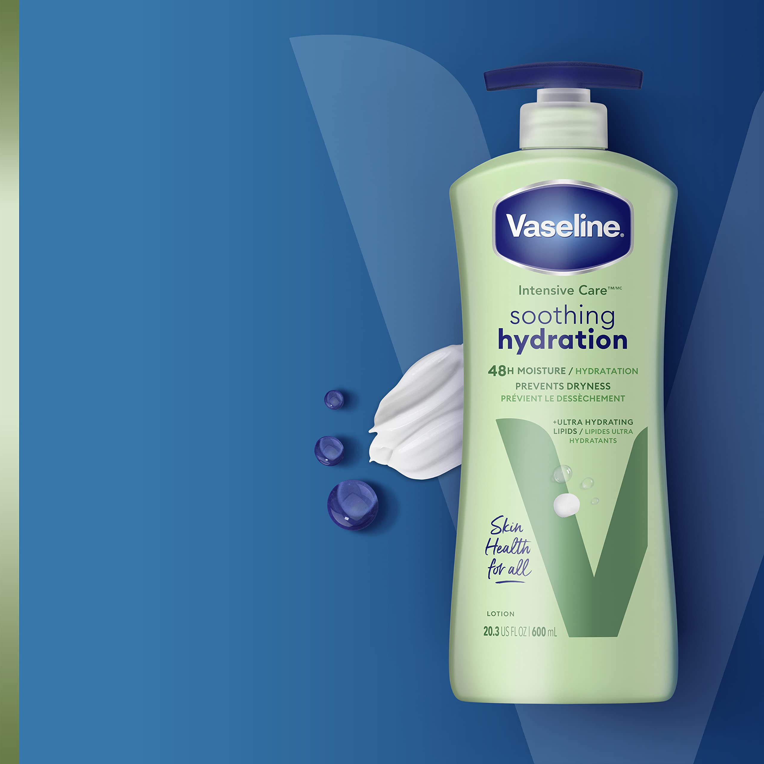 Vaseline Intensive Care Body Lotion for Dry Skin Soothing Hydration Lotion Made with Ultra-Hydrating Lipids + 1% Aloe Vera Extract to Refresh Dehydrated Skin 20.3 oz, Pack of 3