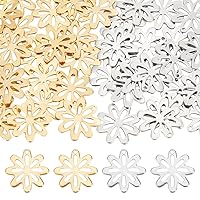 UNICRAFTALE Flower Leaf Charms Hollow Pendants Stainless Steel Charms Metal Pendants Spring Fall Plant Charms Golden Stainless Steel Color for Necklace Bracelet Earring Jewelry Making