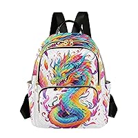 ALAZA Rainbow Dragon Mini Backpack Purse for Women Travel Bag Fashion Daypack Back Pack Shoulder Bag
