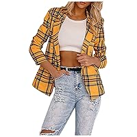 Blazers for Women, Sweater Blazer Women's Jacket Gray Women Plus Size Stripe Open Front Pockets Cardigan Formal Suit Long Sleeve Blouse Coat Night Tan Blazer Blazer Casual Burgundy (XL, Yellow-5)