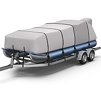 RVMasking 1200D Partial Reinforced Pontoon Boat Cover for 21’-24’ Long, Beam Width up to 102”