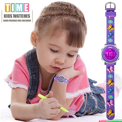 USWAT Kids Watch 3D Cartoon Toddler Wrist Digital Watch Waterproof 7 Color Lights with Alarm Stopwatch for 3-10 Year Boys Girls Little Child