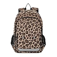 ALAZA Dark Brown Leopard Prin Cheetah Animal Laptop Backpack Purse for Women Men Travel Bag Casual Daypack with Compartment & Multiple Pockets